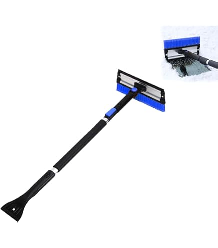 Amazon.co.jp: スノーブラシ 伸縮式雪ブラシ車用アイススクレーパー